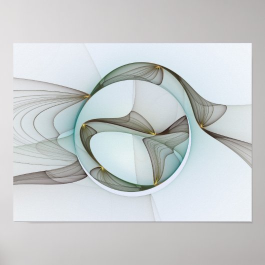 Poster Abstrait Turquoise Brown Gold Elegance (Devant)