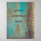 Poster Abstrait turquoise et brune (Devant)