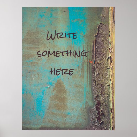 Poster Abstrait turquoise et brune (Devant)