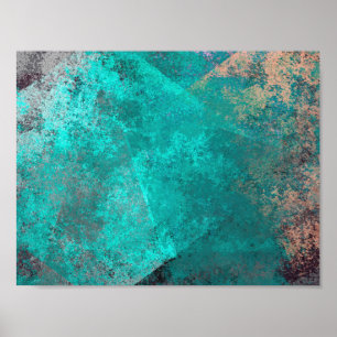 Poster abstrait turquoise turquoise grunge texture arrièr