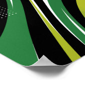 Poster Abstrait vert dynamique avec bandes courbes (Coin)