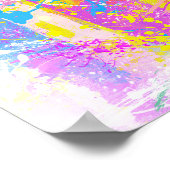 Poster Abstrait Vibrant Peintures colorées éclats (Coin)
