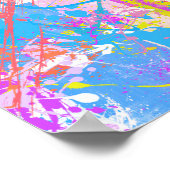 Poster Abstrait Vibrant Peintures colorées éclats (Coin)