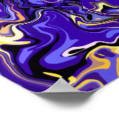 Poster Abstrait vif avec violet, jaune et noir (Coin)