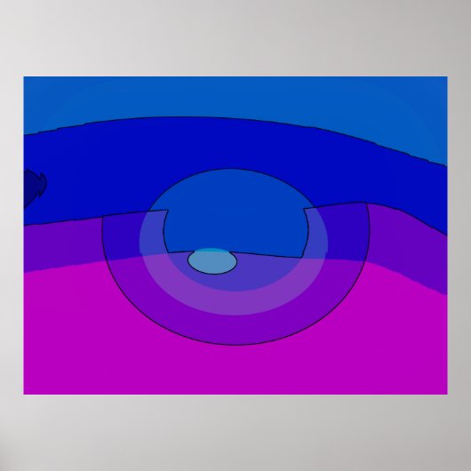 Poster Abstrait Violet Et Bleu 1007 (Devant)