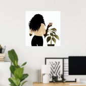 Poster Abstrait visage Black Woman Beauté Wall Art (Bureau à domicile)
