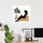 Poster Abstrait visage Black Woman Wall Art (Bureau à domicile)
