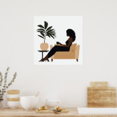 Poster Abstrait visage Black Woman Wall Art (Cuisine)