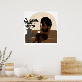 Poster Abstrait visage Black Woman Wall Art (Cuisine)