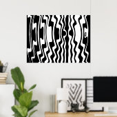 Poster Abstrait Wavey Stripey (Bureau à domicile)