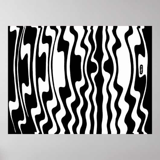 Poster Abstrait Wavey Stripey (Devant)