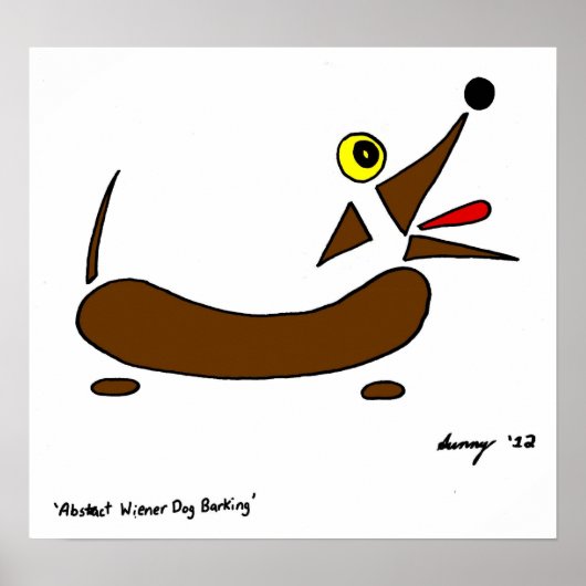 Poster Abstrait Wiener Dog (Devant)