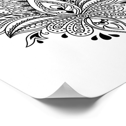 Poster Abstrait yin yang mandala 8,5" x 11" (Coin)