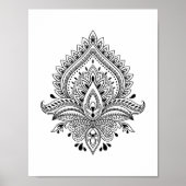 Poster Abstrait yin yang mandala 8,5" x 11" (Devant)