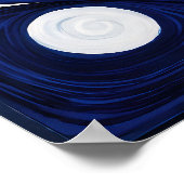 Poster Abstrait Yin Yang : Moderniste Bleu & Blanc (Coin)