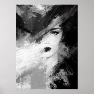 Poster Abstraite belle femme. illustration de mode. ac