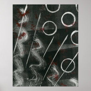Poster Abstraite d'empreinte noire et blanche