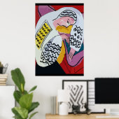 Poster Abstraite fille sur tablette 4 (Bureau à domicile)