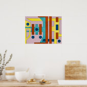 Poster Abstraite géométrique industrielle rétro-active (Cuisine)