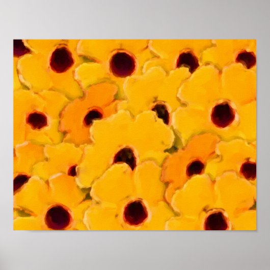 Poster Abstraite marguerite jaune Fleur Art peinture phot (Devant)
