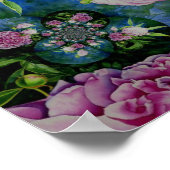 Poster Abstraite peony aquarelle peinture, boho retro (Coin)