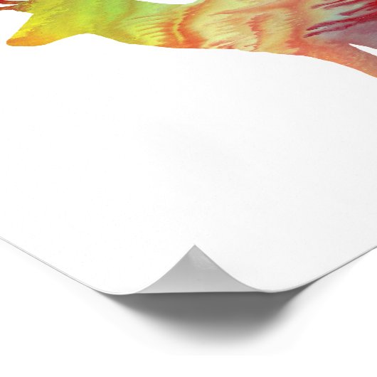 Poster Abstraite silhouette de cerf en jachère (Coin)