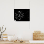 Poster Abstraite spirale blanche minimale, gouttes de plu (Cuisine)