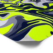 Poster Abstraite vague de vert, gris et noir (Coin)