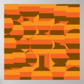 Poster abstraits cercles rétro colorés motif (Devant)