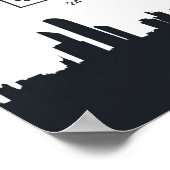 Poster Abu Dhabi | Coordonnées de la ville noire et blanc (Coin)