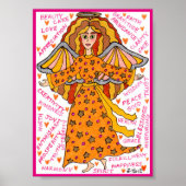Poster Abundance Angel Affirmations positives Mini (Devant)