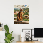 Poster Abyssinian Chat - Art Print (Bureau à domicile)