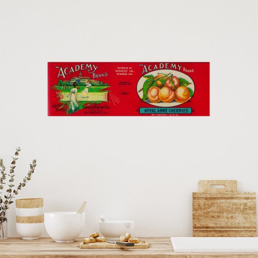 Poster Academy Cherry Étiquette (Cuisine)