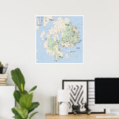 Poster Acadia-kaart (Thuiskantoor)