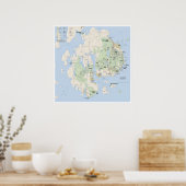 Poster Acadia-kaart (Keuken)