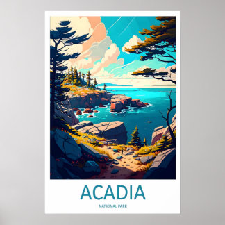 Poster Acadia National Park Travel Print Wall Art Acadia