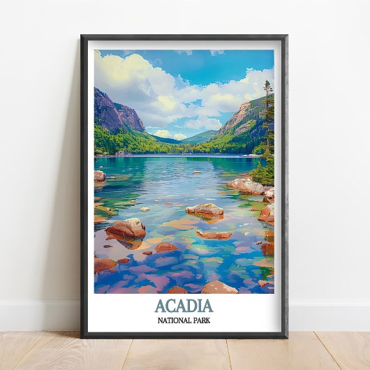 Poster Acadia Wall Art- Jordan Pond Print- Acadia Nationa