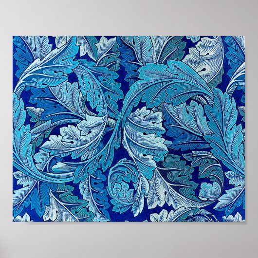 Poster Acanthus Blue, William Morris (Devant)