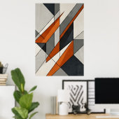 Poster Accent Abstrait Moderne Orange Brûlé (Bureau à domicile)