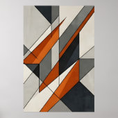 Poster Accent Abstrait Moderne Orange Brûlé (Devant)