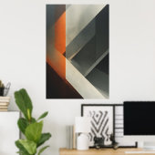 Poster Accent Concret Orange Abstrait Moderne (Bureau à domicile)