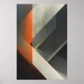 Poster Accent Concret Orange Abstrait Moderne (Devant)