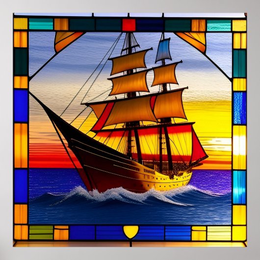 Poster 🌅 Accent de coucher de soleil en voile pour les e (Devant)
