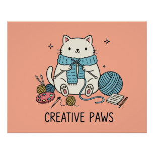 Poster Accent de design corail pour les loisirs créatifs