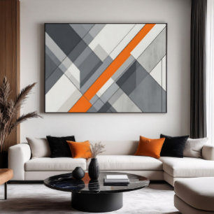 Poster Accent Orange Abstrait Moderne