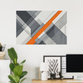 Poster Accent Orange Abstrait Moderne (Bureau à domicile)