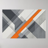 Poster Accent Orange Abstrait Moderne (Devant)