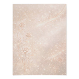 Poster Accents ivoire et or rose sur des floraux en art I