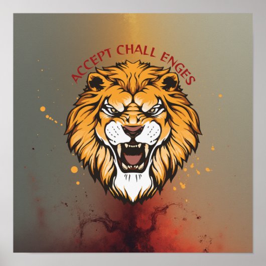 Poster Accept Challenges – Motivational Quote Design (Devant)