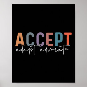 Poster Accepter Adapt Advocate Enseignant de l'éducation